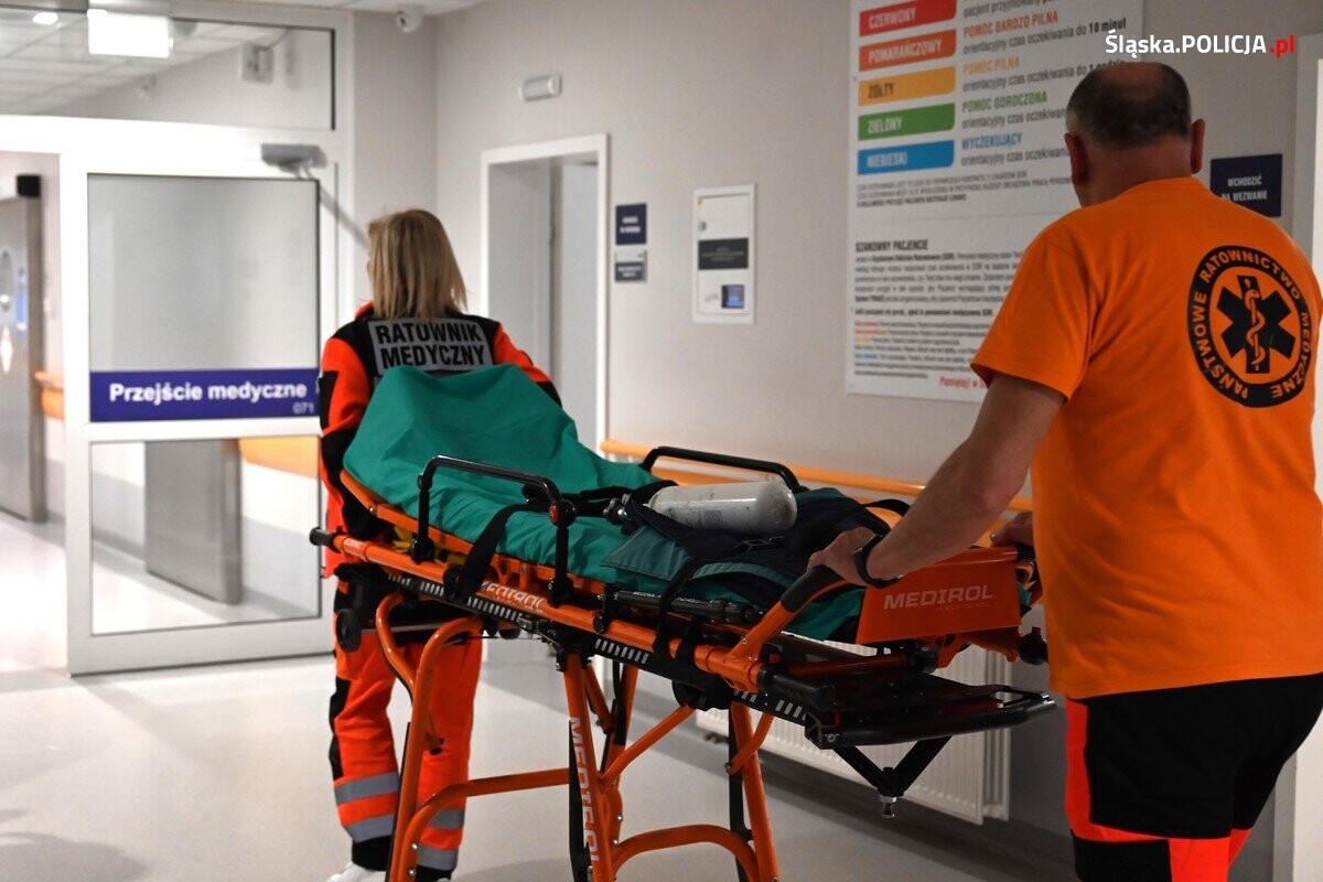 Ćwiczenia w Górnośląskim Centrum Medycznym / fot. KMP Katowice